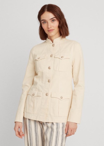 Ralph Lauren Stretch-Cotton Lærred Jakke Dame Danmark (XSHMW1627)